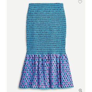 J. Crew Blue and Pink Patterned Women's Skirt NWT